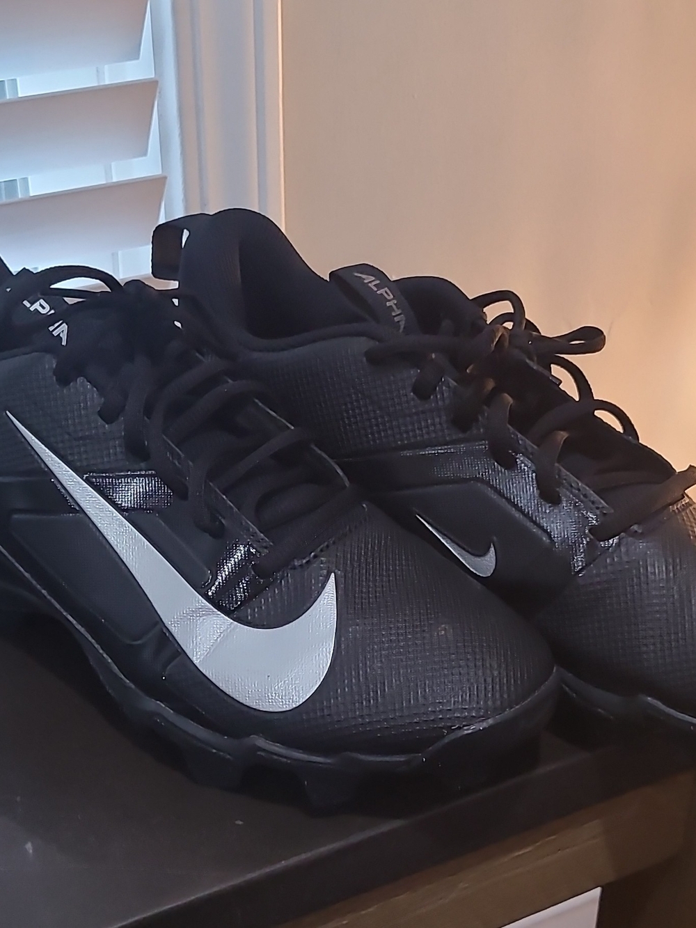 Nike Alpha Menace 4 Shark Black Football Cleats Men's US 9